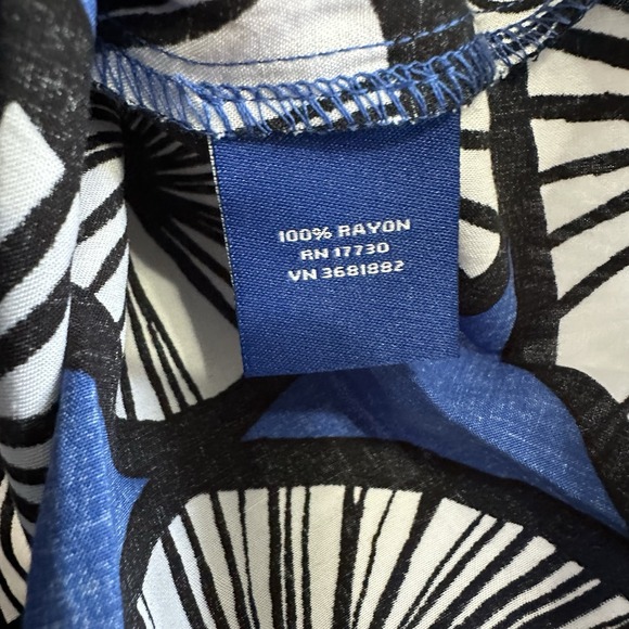 Marimekko for Target Blue Black Geometric Print Appelsini Top Women's Sz NWOT - Picture 5 of 8